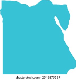 Egypt MAP in Blue, Country Map, Egypt, Border Map, Border line of Egypt, Geographic Map