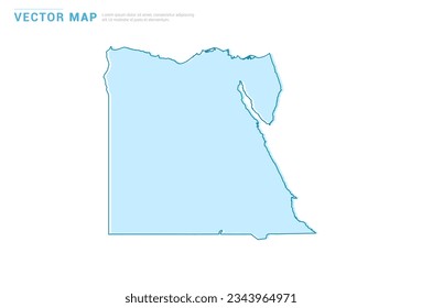 Egypt map blue silhouette isolated on white background, illustration template vector.