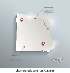 Egypt map blue white card paper 3D vector infographics vector