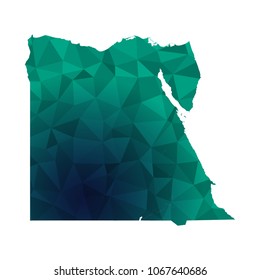 Egypt map - Colorful Polygonal map of Egypt rumpled triangular low poly style gradient graphic background , Vector illustration eps 10.