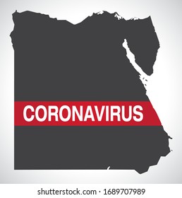 Egypt map with Coronavirus warning illustration
