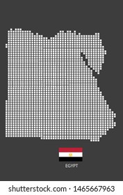 Egypt map design white square, black background with flag Egypt.