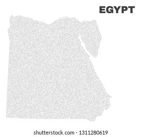 Egypt map designed with little points. Vector abstraction in black color is isolated on a white background. Random little items are organized into Egypt map.