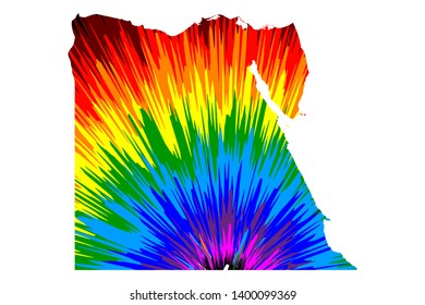 Egypt - map is designed rainbow abstract colorful pattern, Arab Republic of Egypt map made of color explosion,