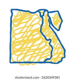 egypt map doodle icon sketch vector. egypt map sign. isolated symbol illustration