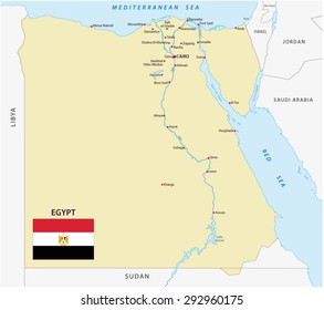 Egypt Map With Flag