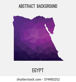 Egypt map in geometric polygonal style.Abstract tessellation,modern design background. Vector illustration EPS8