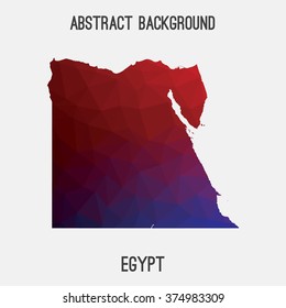 Egypt map in geometric polygonal style.Abstract tessellation,modern design background. Vector illustration EPS8