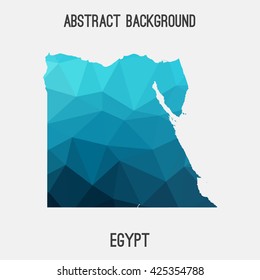 Egypt map in geometric polygonal style.Abstract tessellation,modern design background. Vector illustration EPS8