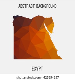 Egypt map in geometric polygonal style.Abstract tessellation,modern design background. Vector illustration EPS8