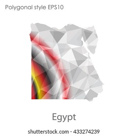 Egypt map in geometric polygonal style.Abstract gems triangle,modern design background.