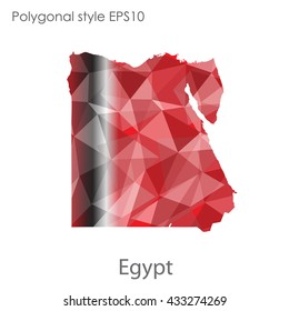 Egypt map in geometric polygonal style.Abstract gems triangle,modern design background.