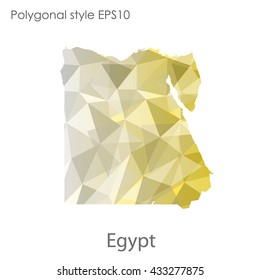 Egypt map in geometric polygonal style.Abstract gems triangle,modern design background.