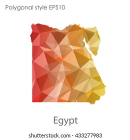 Egypt map in geometric polygonal style.Abstract gems triangle,modern design background.