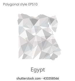 Egypt map in geometric polygonal style.Abstract gems triangle,modern design background.