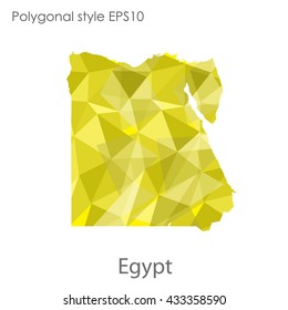 Egypt map in geometric polygonal style.Abstract gems triangle,modern design background.