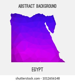 Egypt map in geometric polygonal,mosaic style.Abstract tessellation,modern design background,low poly. Vector illustration.