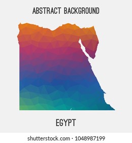 Egypt map in geometric polygonal,mosaic style.Abstract tessellation,modern design background,low poly. Geometric cover, mockup. Vector illustration.