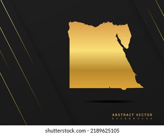 Egypt map of gold gradient style vector Illustration.