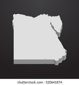 Egypt map in gray on a black background 3d