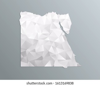 Egypt map gray in polygonal style on dark background. isolated vector illustration eps 10.