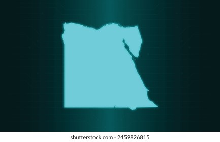 Egypt Map with Green Circuit Technology Style.