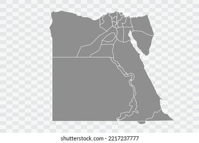 Egipto Mapa el color gris en el Png de fondo blanco