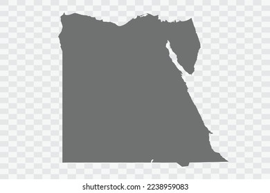 Egypt Map grey Color on White no demarcation line Background  Png