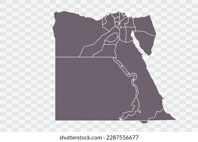 Egypt Map Grey Color on White Background quality files Png