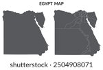 Egypt map. Map of Egypt in grey set