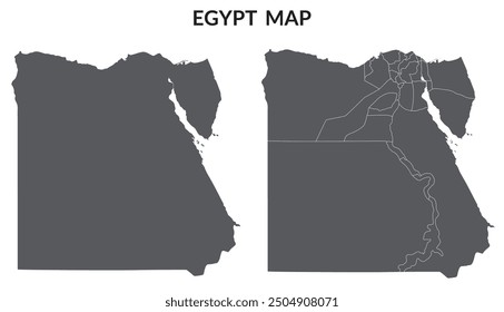 Egypt map. Map of Egypt in grey set