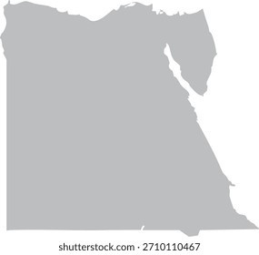 Egypt Map Grey Silhouette Editable Vector