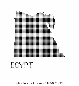 Egypt map with grunge texture in dot style. Abstract vector illustration of a country map with halftone effect for infographic. 