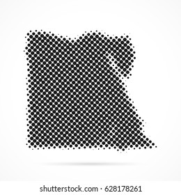 Egypt map in halftone. Dotted illustration isolated on a white background.
Vector illustration.