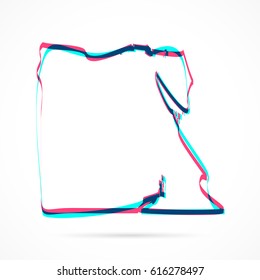 Egypt Map hand drawn with blue and pink highlighters, isolated on a blank background.
Vector illustration, easy to edit, manipulate, resize or colorize.
