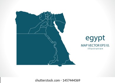 egypt map High Detailed on white background. Abstract design vector illustration eps 10