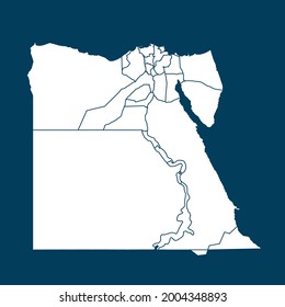 Egypt map High Detailed on green background. white color . Abstract design vector illustration eps 10