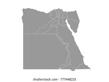 egypt map. High detailed map of egypt on white background. Vector illustration eps 10.