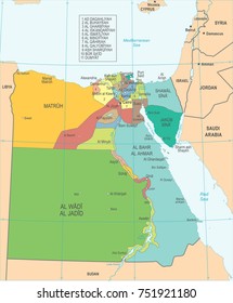 Egypt Map - High Detailed Vector Illustration