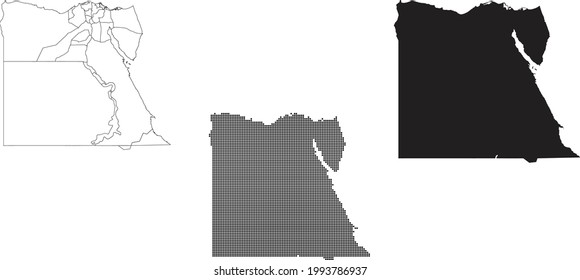 Egypt map isolated on a white background.