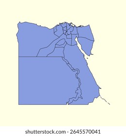 Egypt map isolated on white background. Egypt outline map. Simple icon design. Vector illustration