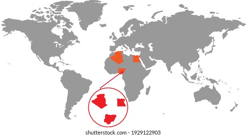 
Egypt map. Isolated world map. Isolated on white background. Vector illustration.