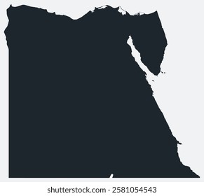 Egypt map. Just a simple border map. Shape of the country. Flat blank Egypt outline. Vector boundary illustration.