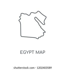 Egypt map linear icon. Egypt map concept stroke symbol design. Thin graphic elements vector illustration, outline pattern on a white background, eps 10.