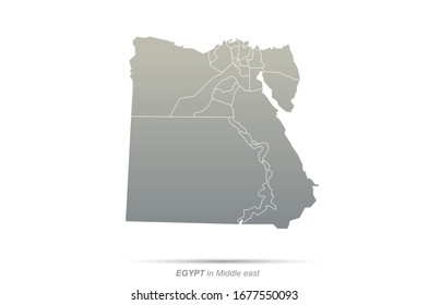 mapa de Egipto. mapa vectorial de países del Medio Oriente.