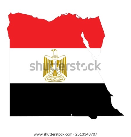 Egypt map with national flag. Vector Illustration	
