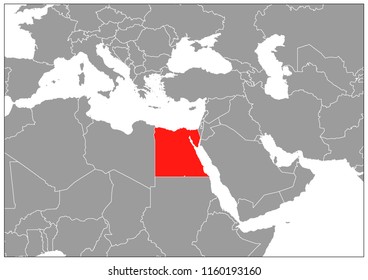Egypt map on gray base