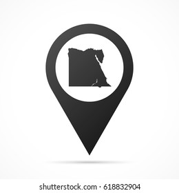 Egypt Map on location pin. Map pointer isolated on a white background.
Conceptual vector illustration.