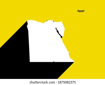 Mapa de Egipto con afiche retro con gran sombra. Signo de época fácil de editar, manipular, cambiar el tamaño o colorear.