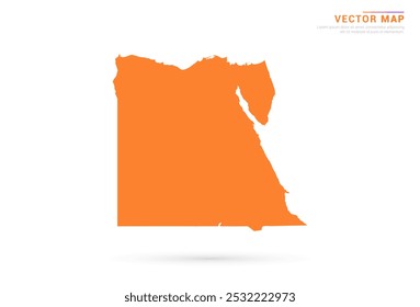 Egypt Map - Orange abstract style isolated on white background vector.